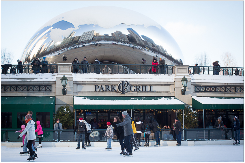 Ice skating in Millennium park | Chicago, IL | Cheryl Hall Photography